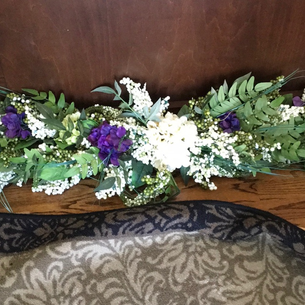 Hobby Lobby Green and Purple Faux Floral Accents